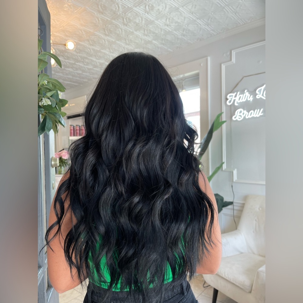 BLACK 100% REAL HUMAN HAIR EXTENSIONS